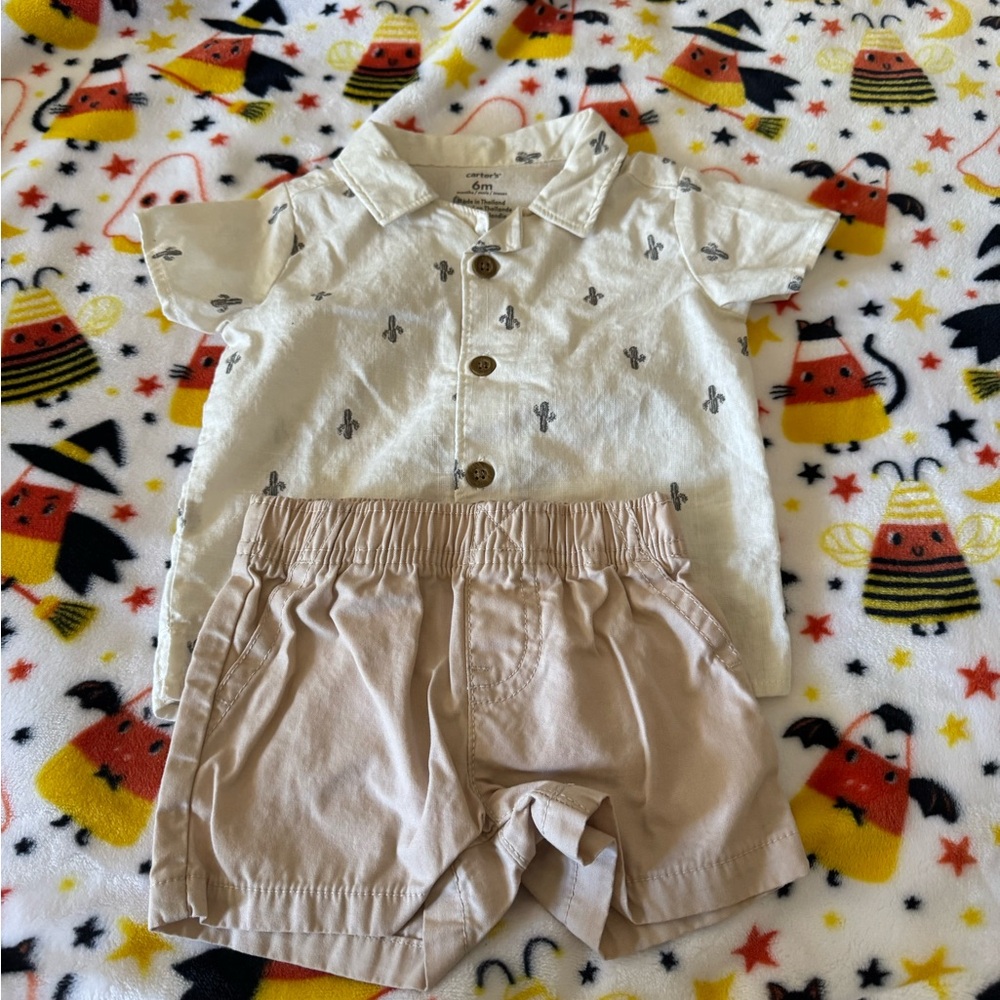 Carter's Cream Shirt with Fun Print